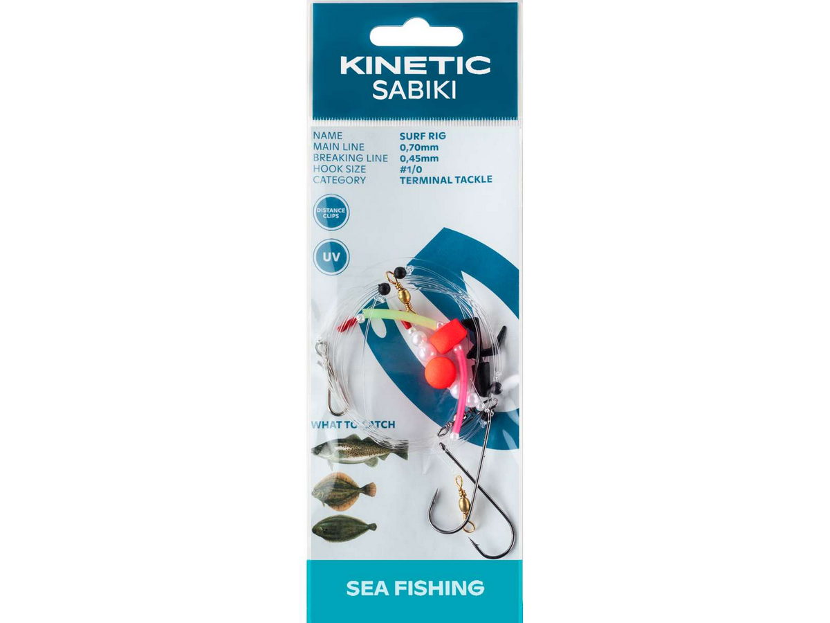 KINETIC Sabiki Surf #1/0 Red/Pearl Brandungsvorfach