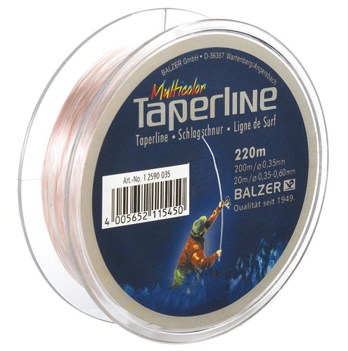 Balzer Taperline Surf 0,28mm-0,50mm 220m, monofile Angelschnur, verjüngend
