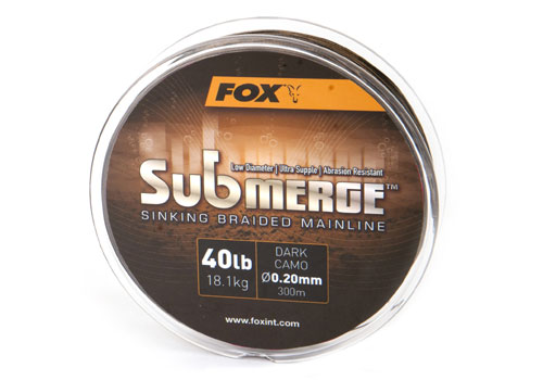 FOX Submerge dark camo sinking braid x 600m 0.20mm 40lb/18.1kgs