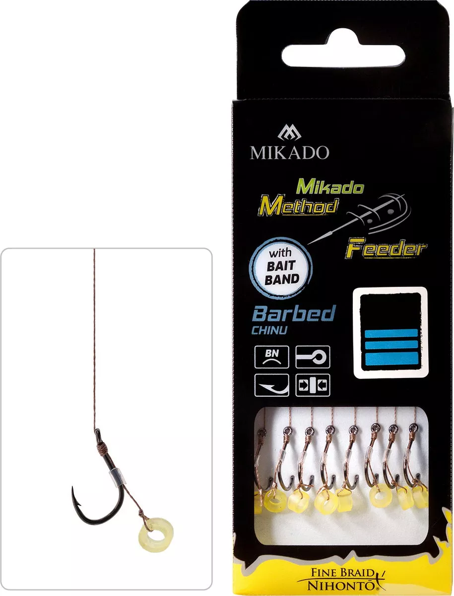 MIKADO Methode Feeder Rig Gummiband 12 Geflochten 0.12mm/10cm - 8st