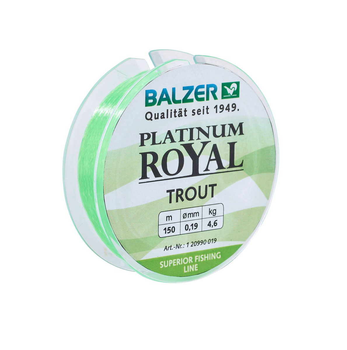 BALZER Platinum Royal Trout chartreuse 150m 0,22mm monofile Nylon Angelschnur