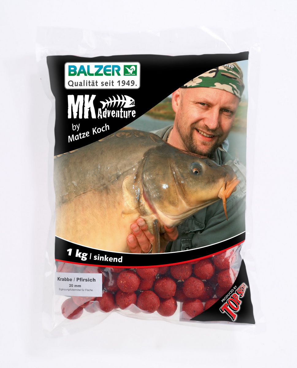 MK Boilies 1kg Krabbe/Pfirsich 20mm